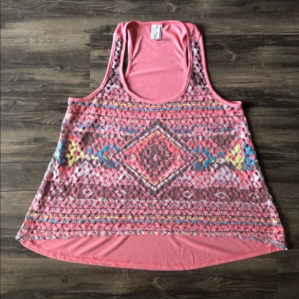 Ransom Pink Loose Fit Tank size Large